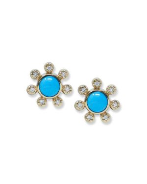 Anzie Dew Drop Étoile Semiprecious Stone & Diamond Stud Earrings - Blue