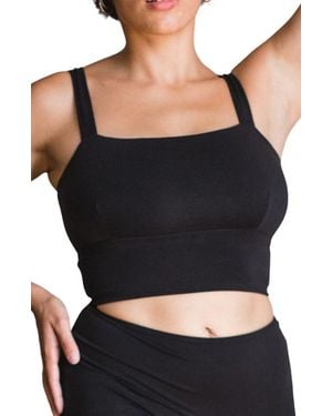 PROCLAIM Organic Cotton Square Neck Bralette - Black