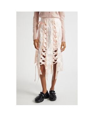 Simone Rocha Unraveleing Ribbon Skirt - Pink