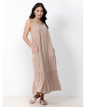 Single Stitch Tiered Maxi Dress - White