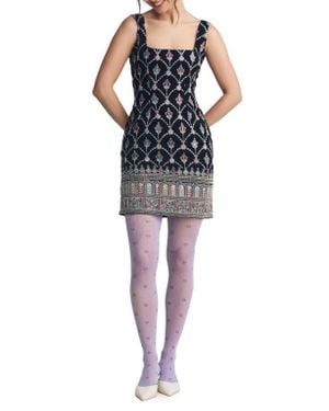 holiCHIC Sarina Sleeveless Embroidered Minidress - Black