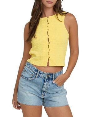 Billabong Kelsey Button-Up Sleeveless Top - Blue