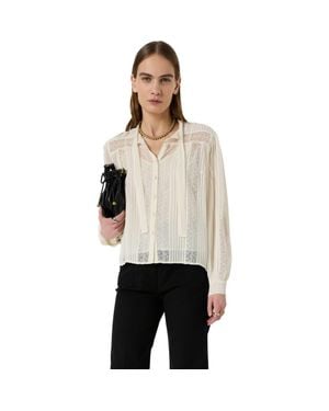 Gerard Darel Cyrana Sheer Lace Shirt - Black