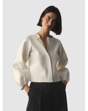 The Fold Candela Wool Blend Zip Up Jacket - Natural