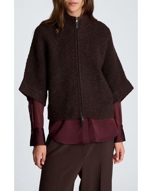 Kenneth Cole Dolman Sleeve Zip Cardigan - Red