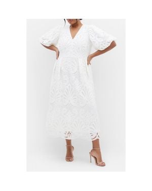 City Chic Kylee Lace Maxi Dress - White