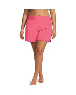 Lands' End Plus Size 5 Board Shorts With Panty - Pink