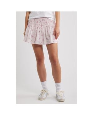 BP. Drop Waist Flare Cotton Skort - Pink