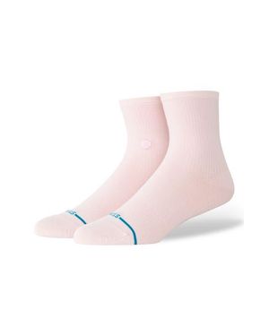 Stance Fine Rib Quarter Socks - Pink