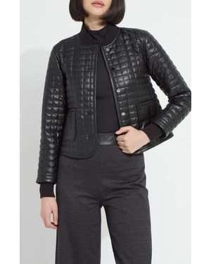 Lyssé Agnes Quilted Faux Leather Jacket - Black