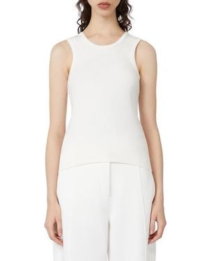 MM by Max Mara Tondo Stretch Cotton Tank - White
