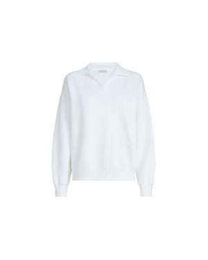 Brunello Cucinelli Double Knit Polo Shirt - White