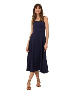Pact Organic Cotton Fit & Flare Midi Dress - Blue