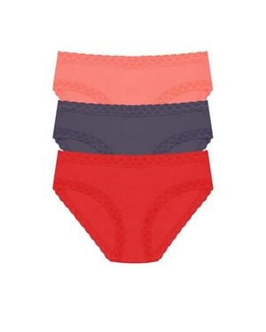 Natori Bliss Cotton Girl Brief 3-Pack - Red
