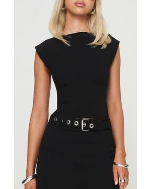 Princess Polly Ayumi Zip Back Jersey Top - Black