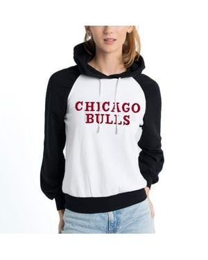 Lusso Chicago Bulls Marlowe Tri-Blend Raglan Pullover Hoodie - Black