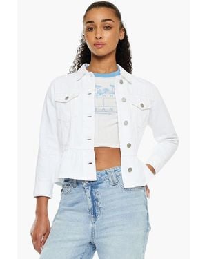 Kancan Marilou Peplum Denim Jacket - White