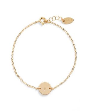 Nashelle Initial Mini Disc Bracelet - Metallic