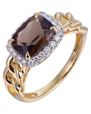 Kahn High Jewelry Smoky Quartz Ring With Diamonds - Metallic