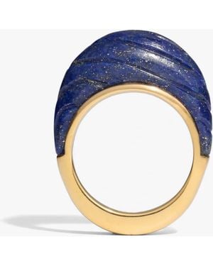 Awe Inspired Terra Futura Carved Wave Ring - Blue