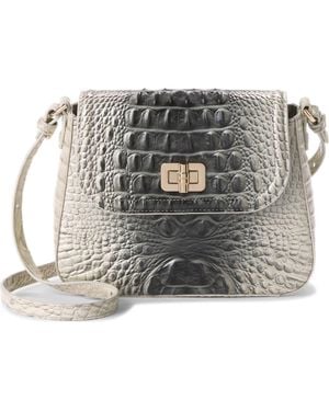 Brahmin Gianna Croc Embossed Leather Crossbody Bag - Metallic