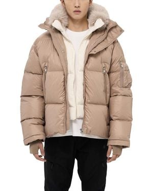 Alpha Style Kudu Detachable Double Hood Puffer - Natural