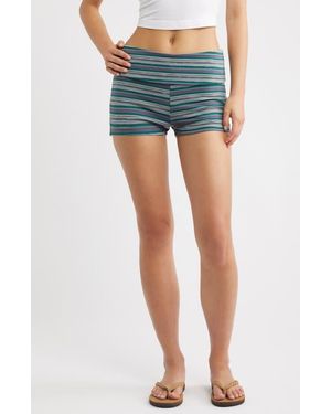 PacSun Kelsey Foldover Mini Shorts - Blue