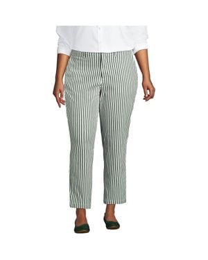 Lands' End Mid Rise Classic Straight Leg Chino Ankle Pants - Gray