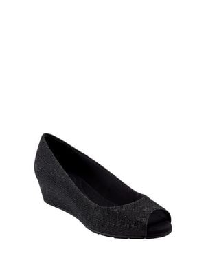 Bandolino Peep Toe Wedge Pump - Black
