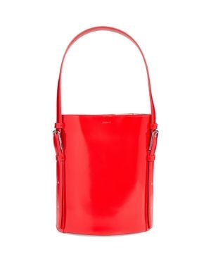 Coperni Ergonomic Leather Bucket Bag - Red