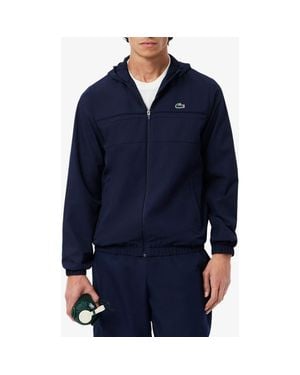 Lacoste Water Repellent Hooded Taffeta Jacket - Blue