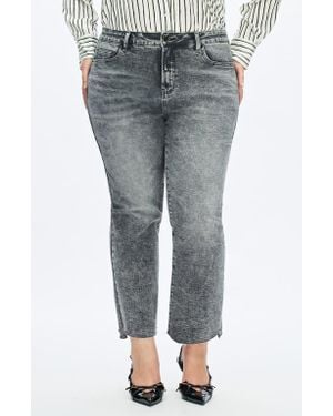 Bayeas High Waist Ankle Slim Straight Leg Jeans - Gray