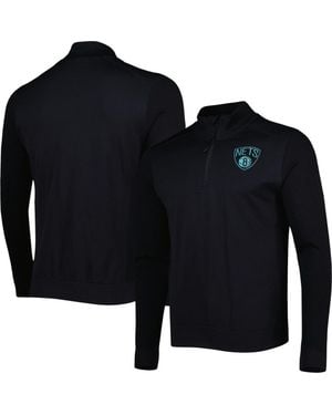 Levelwear Brooklyn Nets Nano Engineered Knit Fabric Quarter-Zip Jacket - Blue