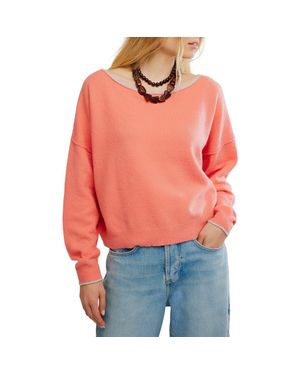 Free People See Me Bateau Neck Sweater - Orange