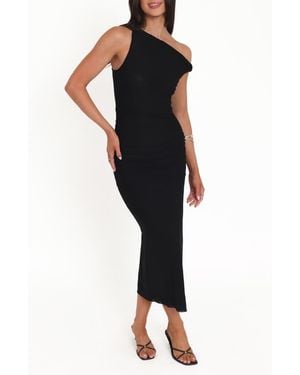 Petal & Pup Sandria One-Shoulder Body-Con Maxi Dress - Black