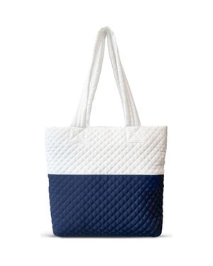 Youzey Newport Two-Tone Quilted Tote Bag - White