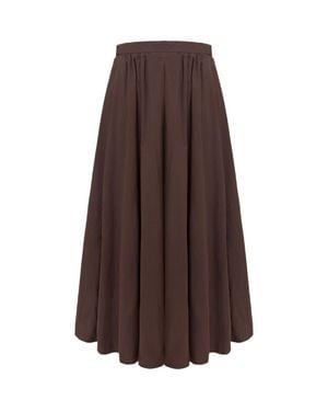 Oddli Pleated Poplin Skirt - Brown