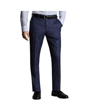 Charles Tyrwhitt Ultimate Performance Sharkskin Suit Pants - Blue