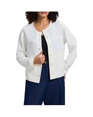 Foxcroft Valerie Crepe Knit Jacket - Gray