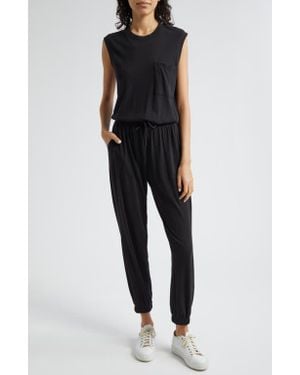 ATM Cotton Tank Jumpsuit - Black