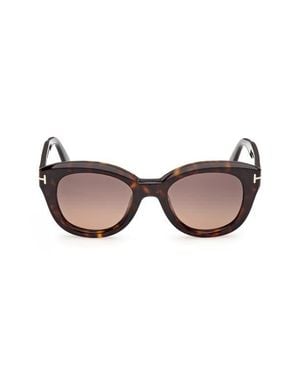 Tom Ford 49Mm Small Round Sunglasses - Brown
