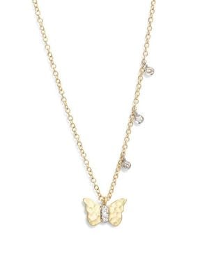 Meira T Butterfly Pendant Necklace - White