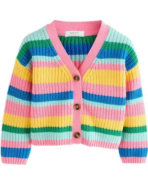 Next Kids' Stripe Cardigan - Pink