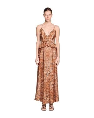 Sandro Bandana-Print Maxi Dress - White