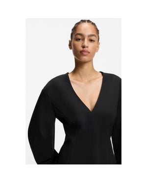 BOSS Dalerina Shaped Long Sleeve Minidress - Black