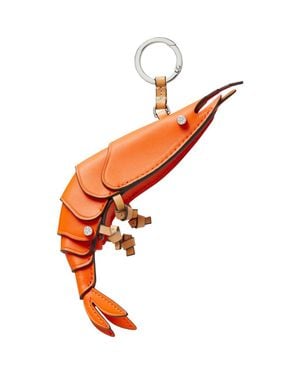 Tory Burch Prawn Leather Key Fob - Orange