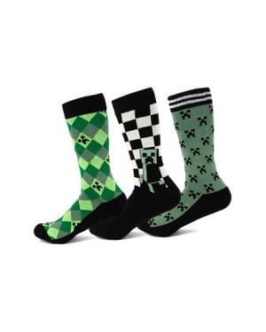 Cufflinks Inc. X Minecraft Assorted 3-Pack Creeper Crew Socks - Green