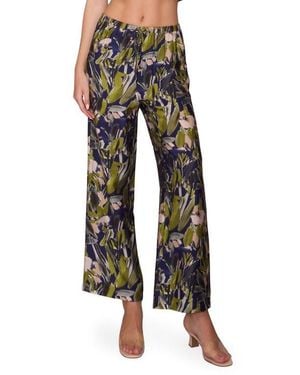 MELLODAY Floral Print Ankle Pants - Black