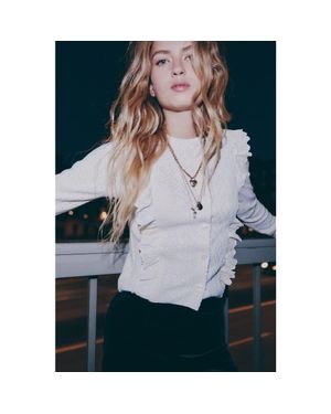H&M Frill-Trimmed Cardigan - White