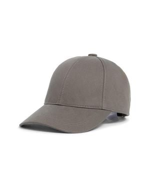 Vince Lux Adjustable 6-Panel Cotton Gabardine Baseball Cap - Gray